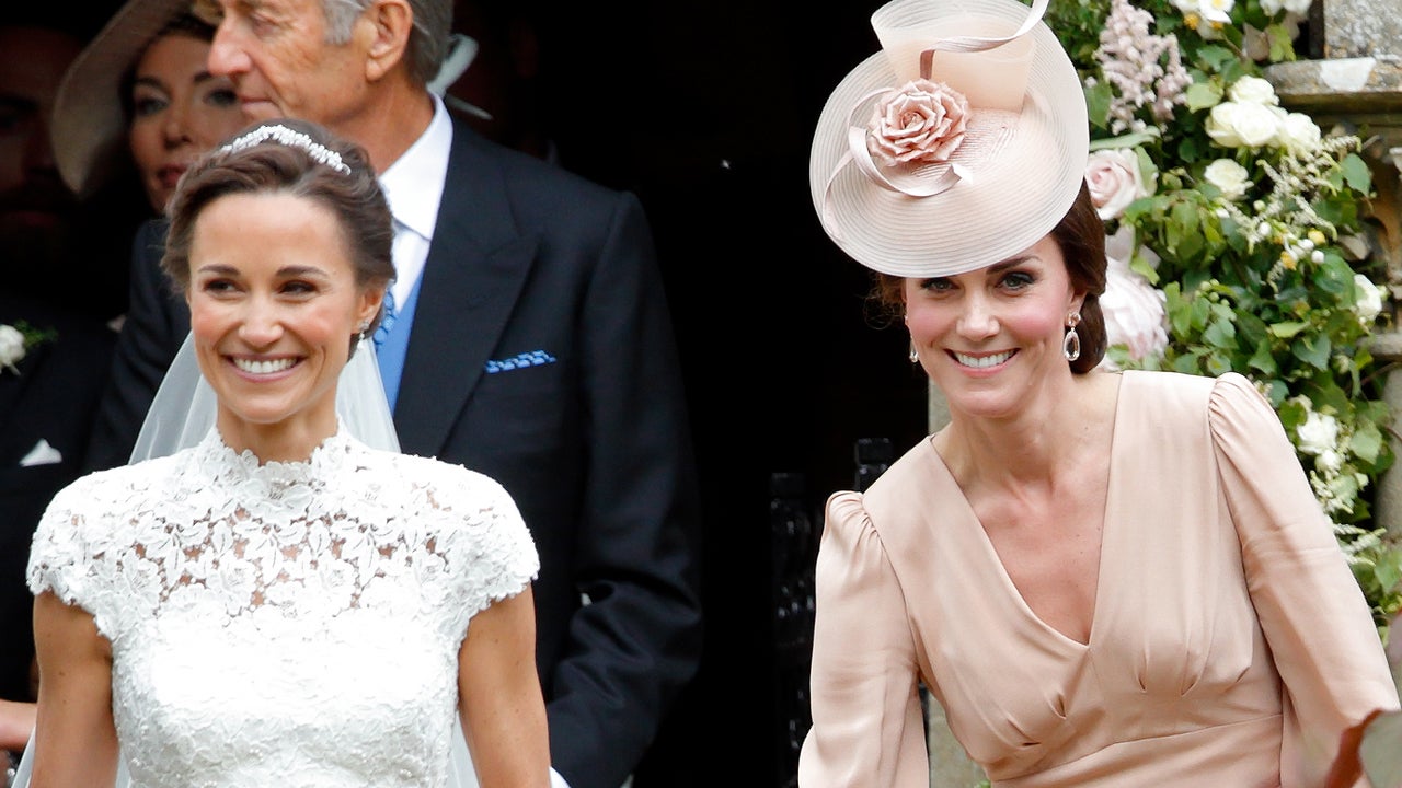 Pippa Middleton and Kate Middleton at pippa's wedding