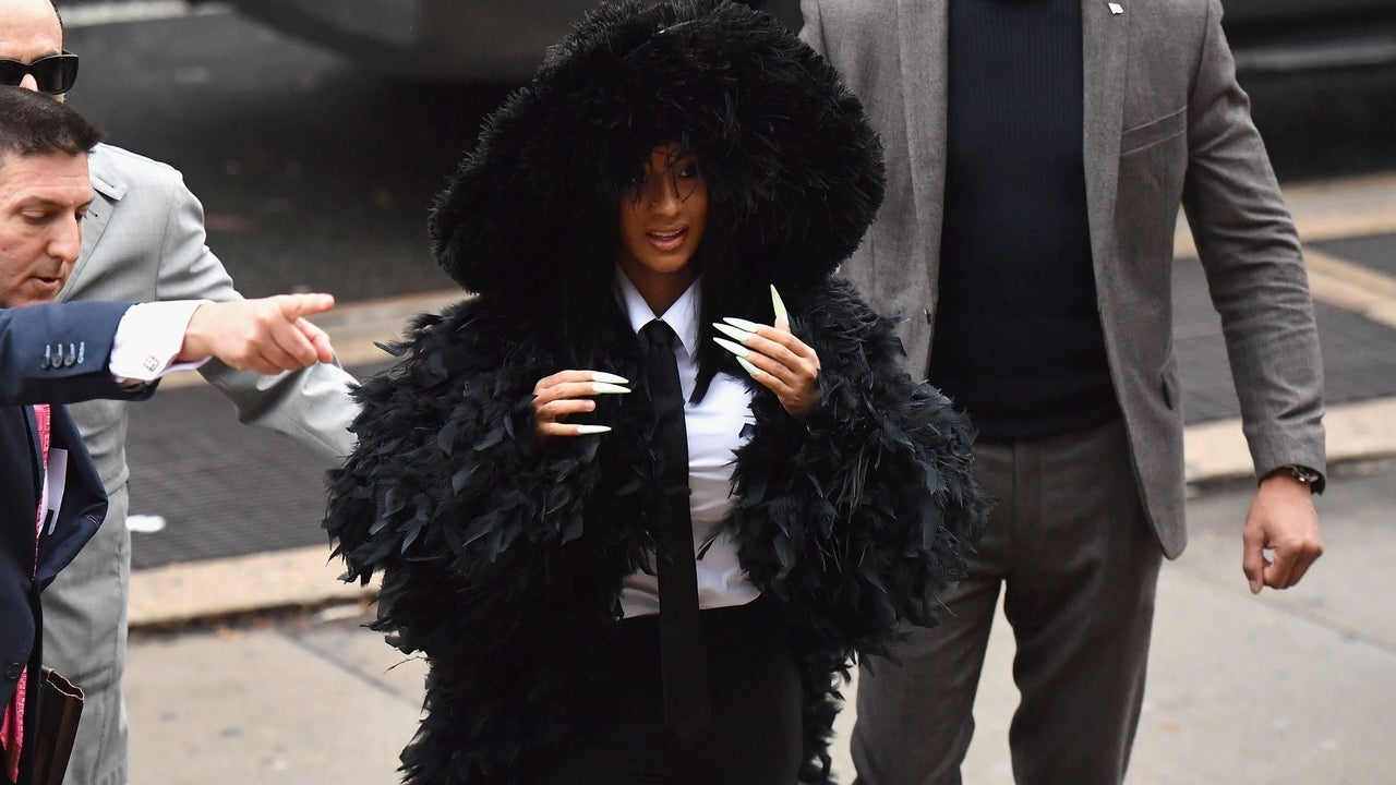 Cardi B Makes Glamorous Court Appearance in Long Train Coat ...