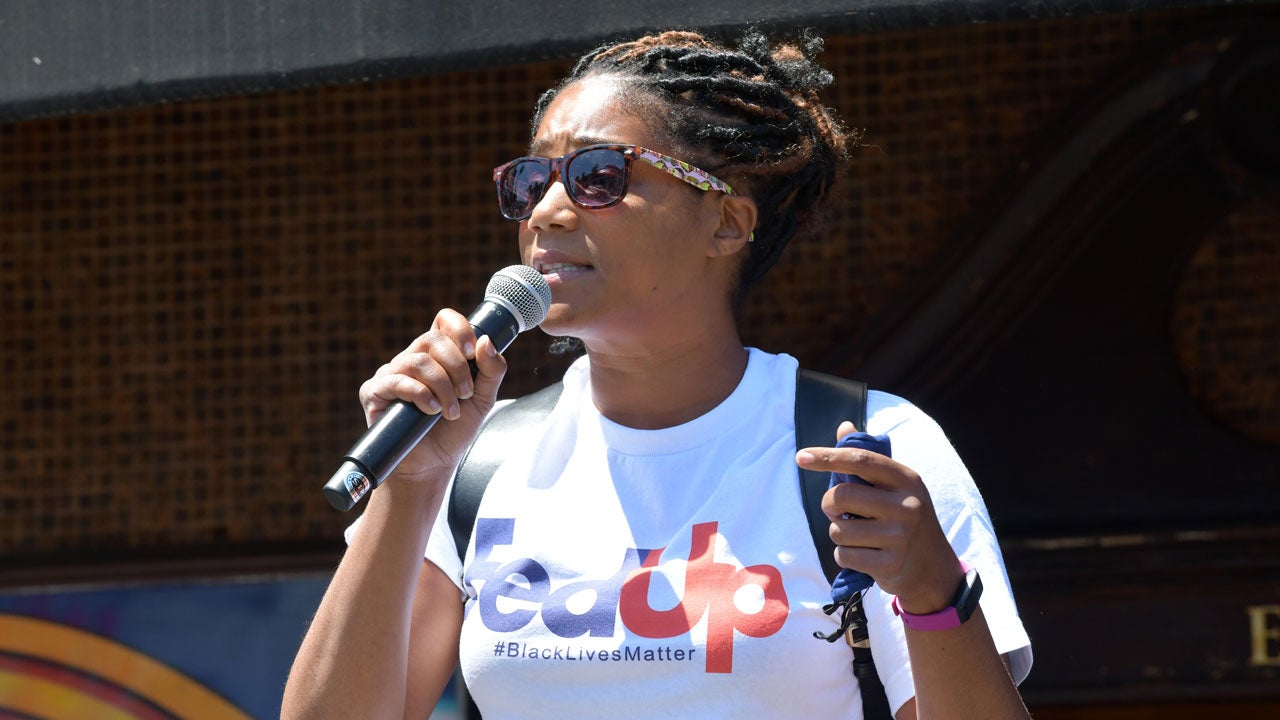 Tiffany Haddish speaks during the Laugh Factory's Say Their Names: A Civic Engagement Event