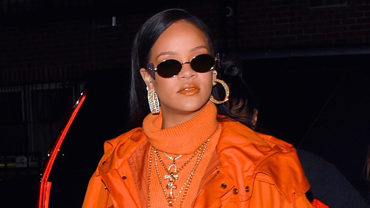 Rihanna Pairs Streetwear With Dark Denim Thigh-High Boots in NYC