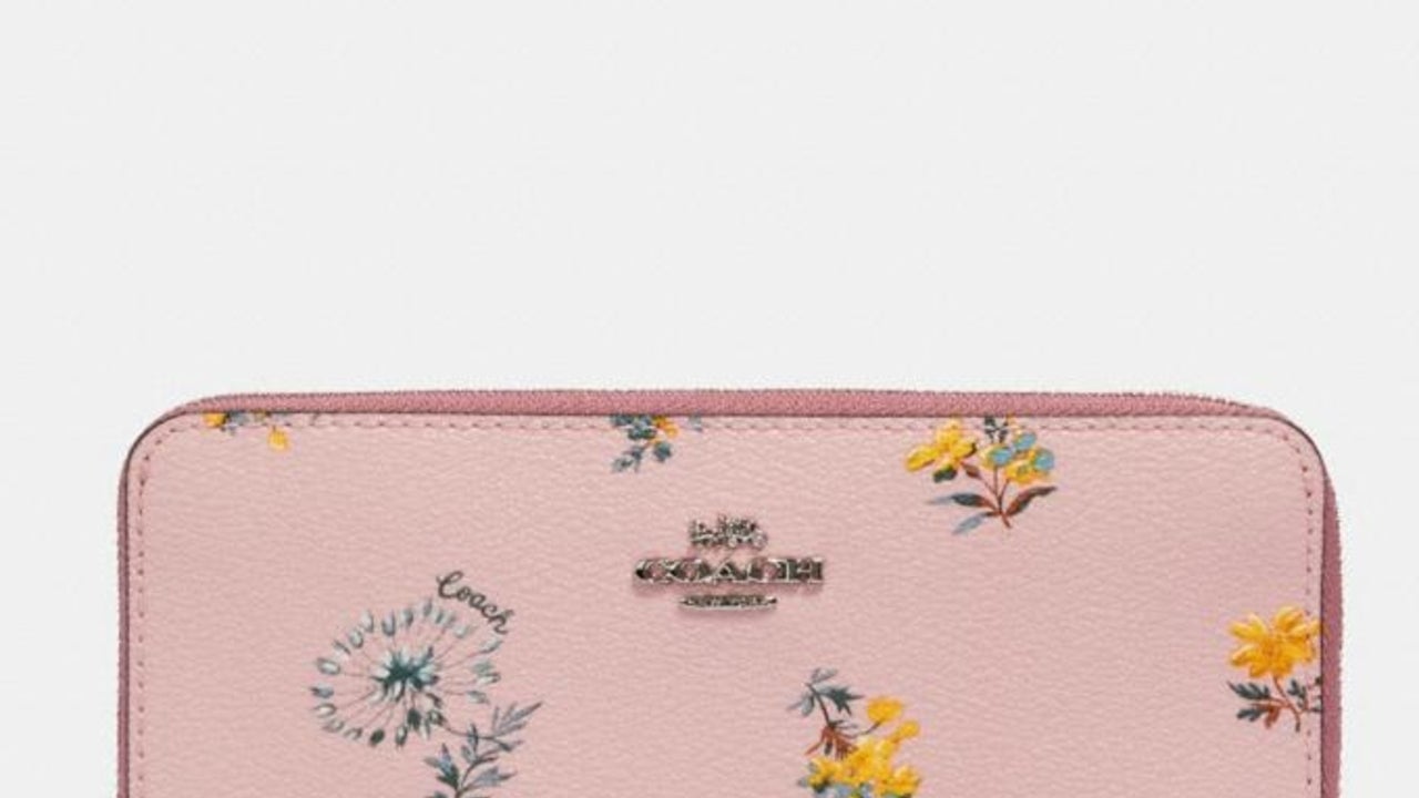 Coach Pink Floral Bow Print Camera Bag