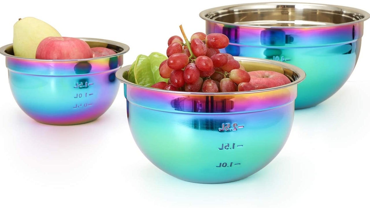 The Magical Kitchen Collection - Iridescent Rainbow Mixing Bowls With Lids