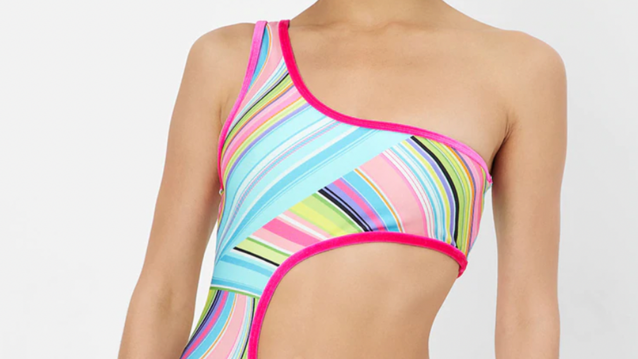 Rainbow Strpe Swimsuit by Red Dolly - Pinup - Canada - Gigi's – Gigi's  House Of Frills