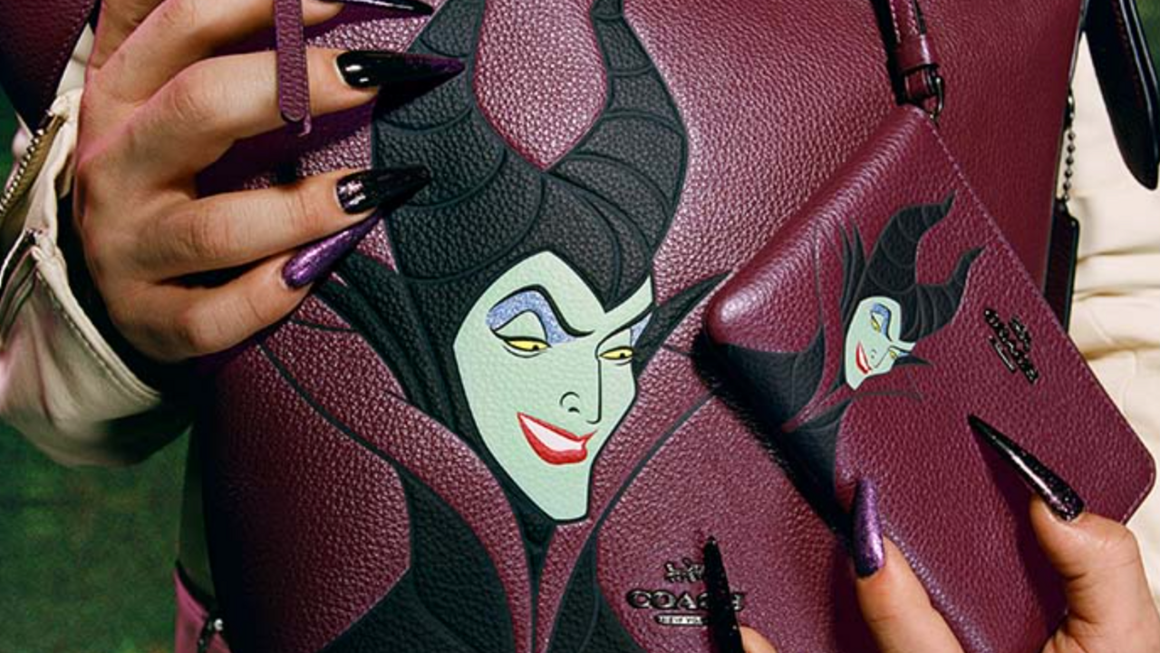 NWT Coach Disney X Coach Card Case With Maleficent/Evil Queen Motif
