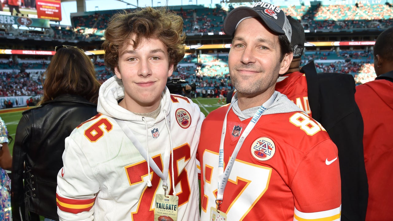 Paul Rudd and Son Jack Spotted on 2023 Super Bowl Sideline Supporting  Kansas City Chiefs