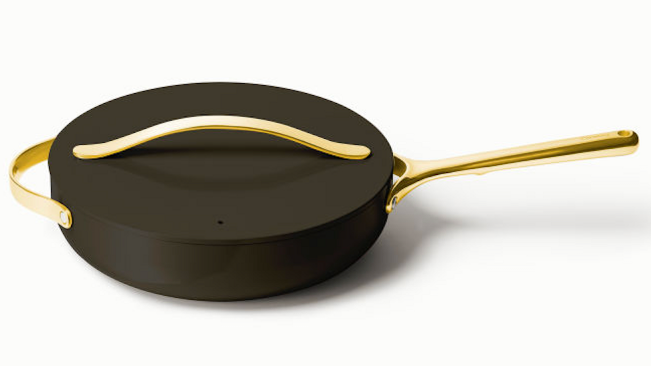 Caraway Mini Fry Pan in Black with Gold Accents in 2023