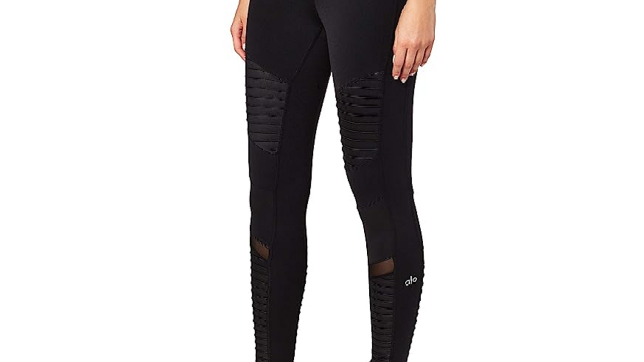 Buy Alo Yoga Women's High Waist Moto Legging, Black/Black Glossy, XX-Small  at Amazon.in