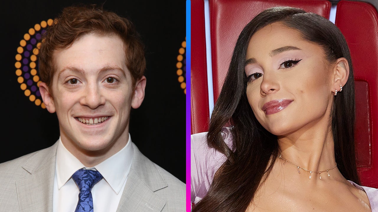 Ariana Grande and Ethan Slater pack on PDA in front of 'Wicked' co-ostars