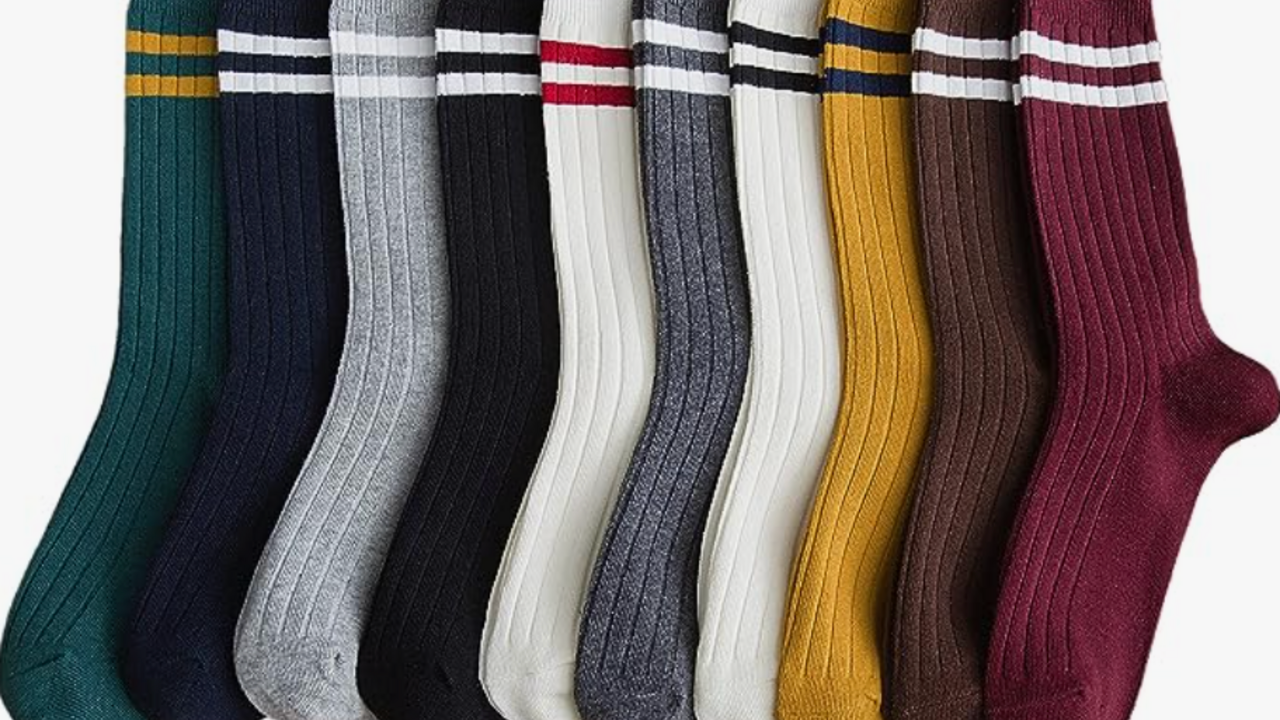 Kcocoo Winter Women Keep Warm Stripe Sock Mid Length curacao