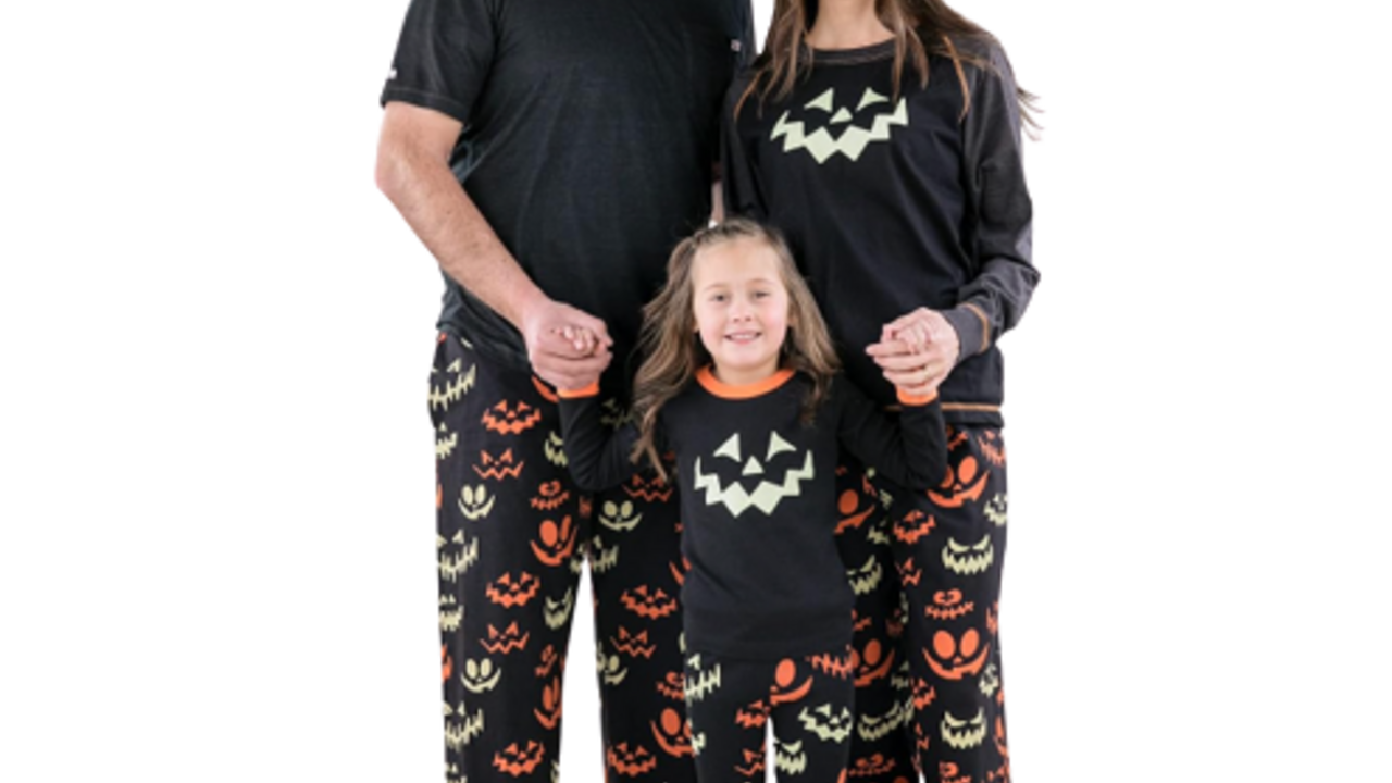 EQWLJWE Matching Family Pajamas Set Pumpkin Funny Striped Printed Pajamas  Long Sleeve Round Neck Halloween Sleepwear Family Pajama Set Lounge Set