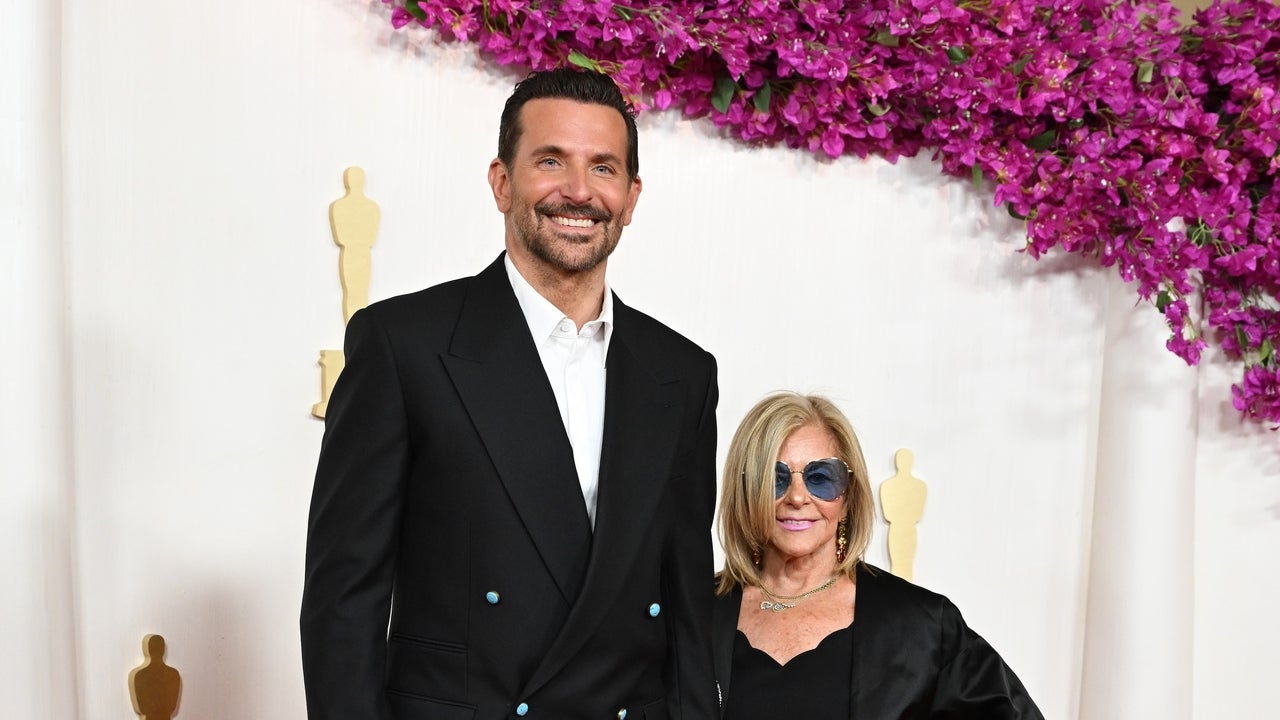 Bradley Cooper Hits the 2024 Oscars Red Carpet With His Mom Gloria