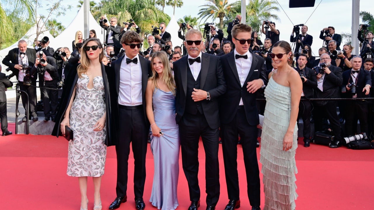 Kevin Costner Supported by 5 of His Children at Cannes Film Festival