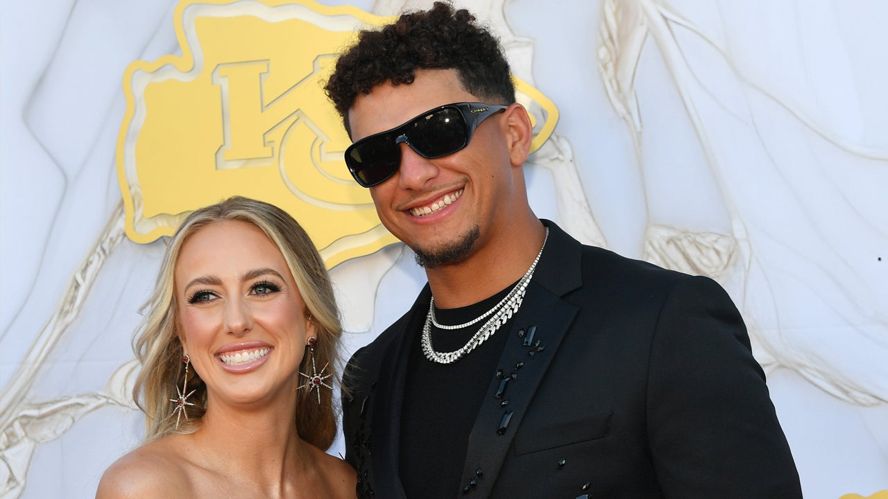 Brittany Mahomes and Patrick Mahomes arrive on the red carpet prior to the Kansas City Chiefs Super Bowl Ring Ceremony at the Nelson-Atkins Museum of Art on June 13, 2024 in Kansas City, Missouri.