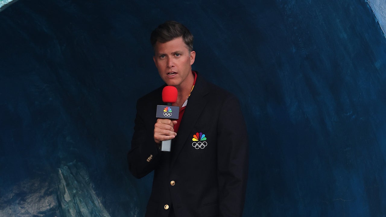 TEAHUPO'O, FRENCH POLYNESIA - JULY 28: American actor and screenwriter Colin Jost films a segment as he covers Olympic Surfing in Tahiti for NBC on July 28, 2024 in Teahupo'o, French Polynesia.