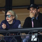 Lady Gaga attends the Artistic Gymnastics Women's Qualification on day two of the Olympic Games Paris 2024 at Bercy Arena on July 28, 2024 in Paris, France. (Photo by Arturo Holmes/Getty Images)