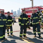 9-1-1 firefighting crew on highway