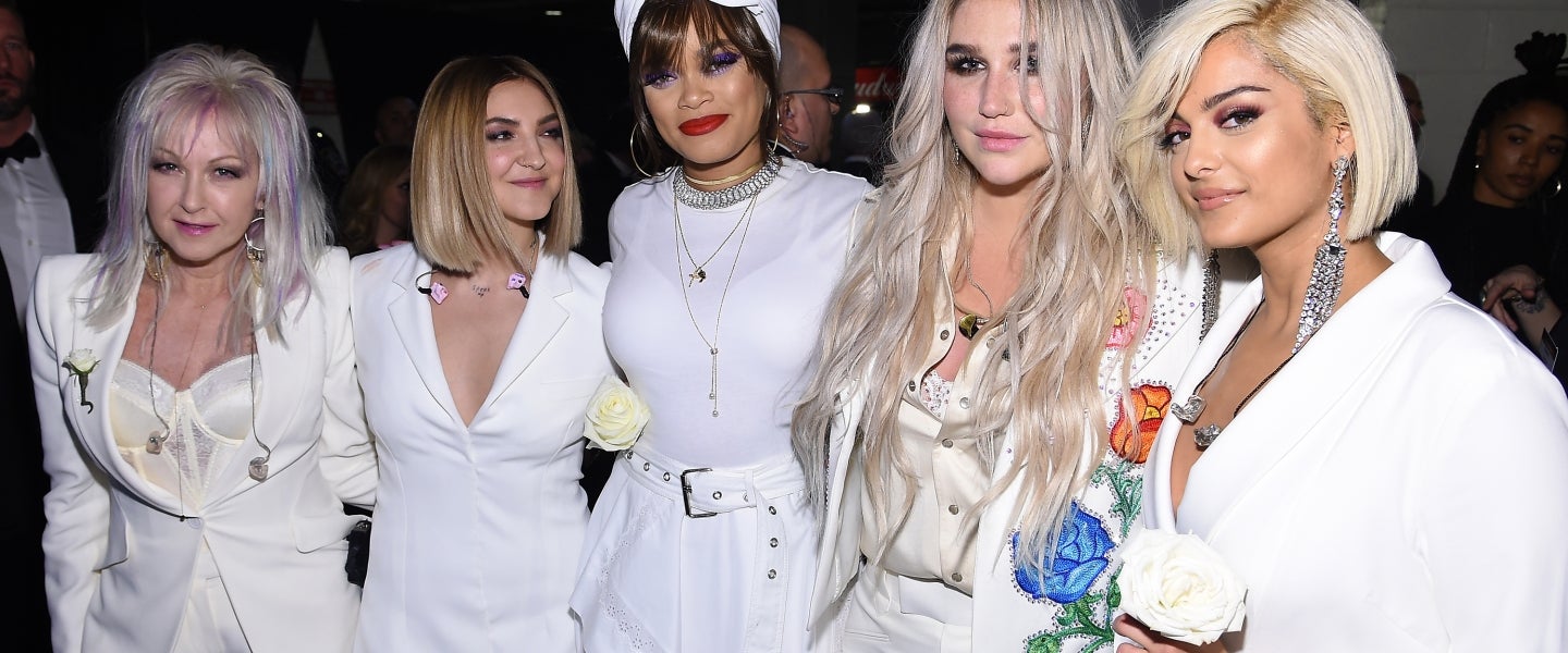 Cyndi Lauper, Julia Michaels, Andra Day, Kesha and Bebe Rexha at 2018 GRAMMYs