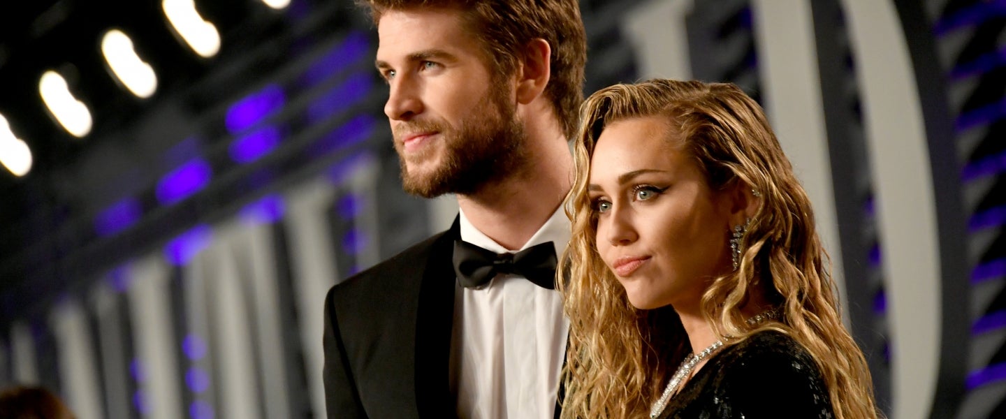 Liam Hemsworth and Miley Cyrus at VF party