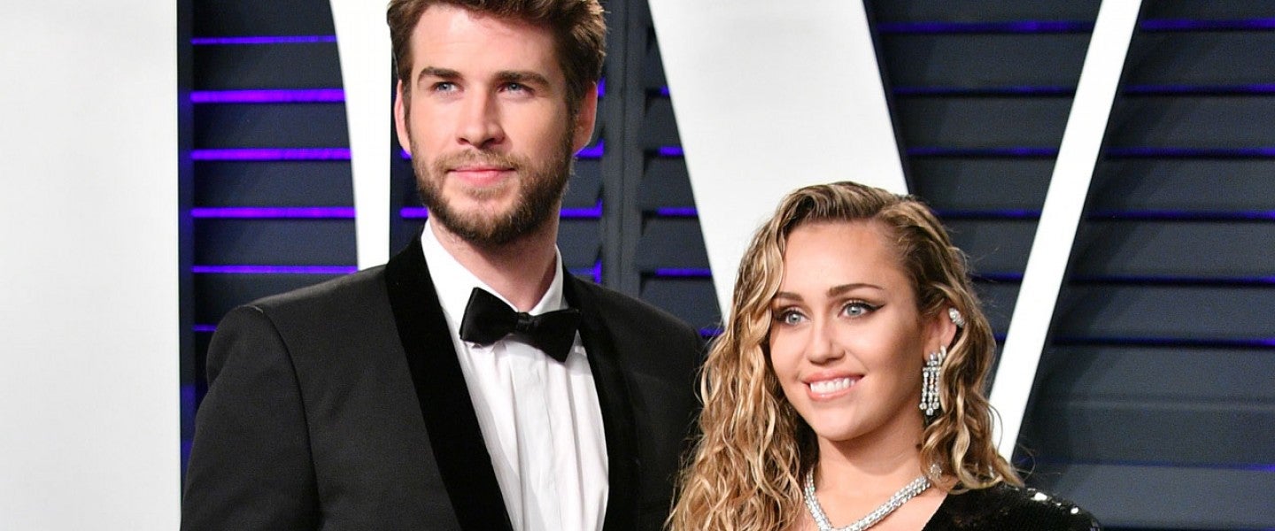 Liam Hemsworth and Miley Cyrus at the 2019 Vanity Fair Oscar Party