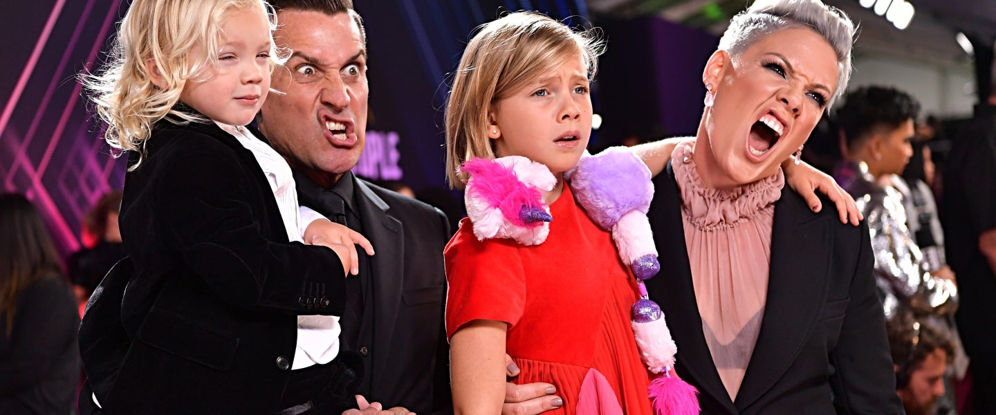 pink with family at PCAs