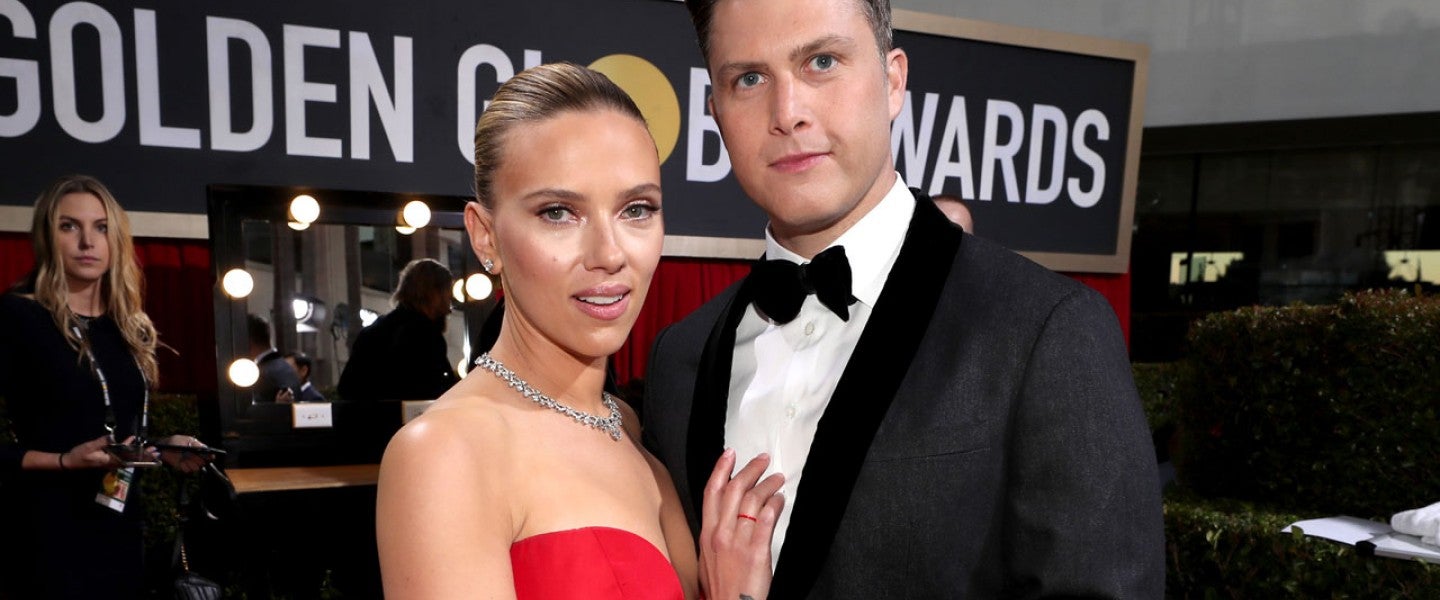 Scarlett Johansson and Colin Jost at the 77th Annual Golden Globe Awards