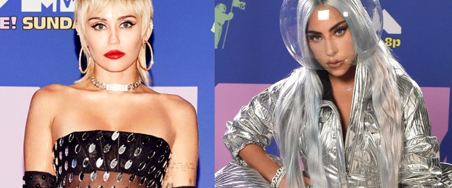 miley cyrus and lady gaga at 2020 mtv vmas