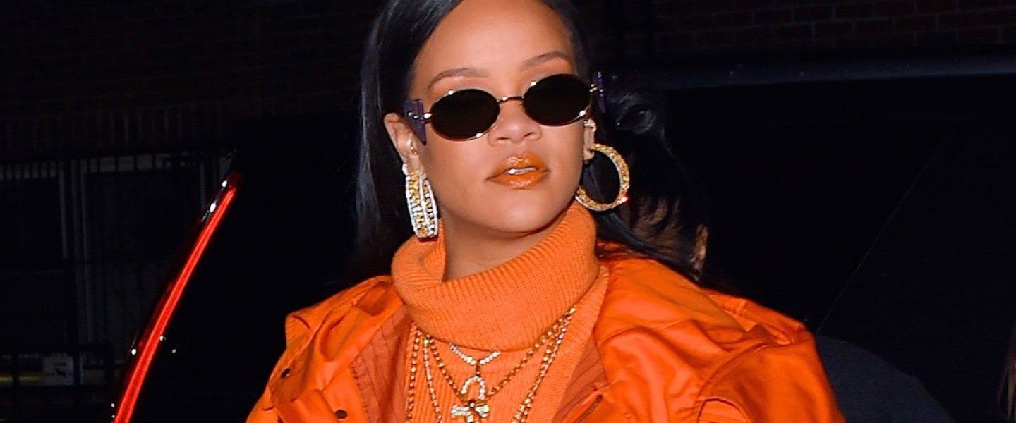 rihanna in orange in feb 2020