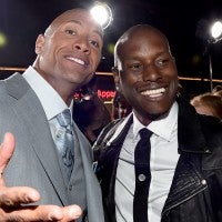 dwayne johnson tyrese fast 7 premiere