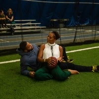 Eva Marcille and Devale Ellis in 'A Christmas Fumble'