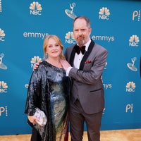 Shannon Nelson and Brendan Hunt arrive to the 74th Annual Primetime Emmy Awards held at the Microsoft Theater on September 12, 2022.