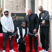 Eminem, 50 Cent, honoree Dr. Dre and Snoop Dogg attend the Hollywood Walk of Fame Star Ceremony