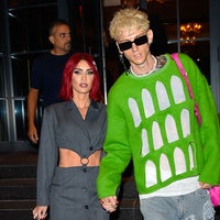 Megan Fox (L) and Machine Gun Kelly are seen in Tribeca on September 06, 2023 in New York City.