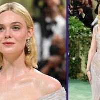 Watch Elle Fanning Walk 2024 Met Gala Carpet in Resin Dress