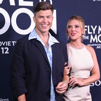 Colin Jost and Scarlett Johansson 