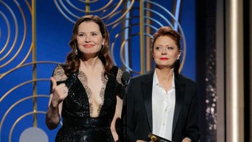 Susan Sarandon, Geena Davis Jokingly Challenge Actors to 'Give Half Their Salary Back' at Golden Globes