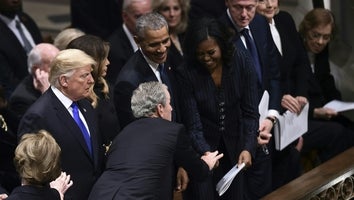 George W. Bush and Michelle Obama Continue Candy Exchange at George H.W. Bush's Funeral