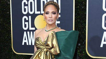 Jennifer Lopez Stuns in Dramatic Green-and-Gold Bow Gown at 2020 Golden Globes