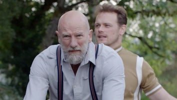 Watch Sam Heughan and Graham McTavish Hilariously Ride a Tandem Bike on 'Men in Kilts' (Exclusive)