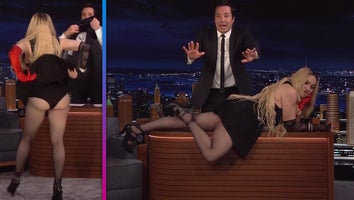 Madonna Climbs on Jimmy Fallon's Desk and Flashes Her Backside to the Audience