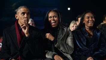 Barack Obama, Michelle Obama and their daughter Sasha Obama