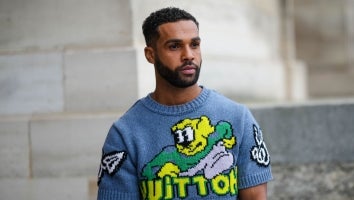 'Emily In Paris' Star Lucien Laviscount Ditches His Suits for a Baby Blue Skirt at Paris Fashion Week