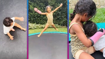 Khloé Kardashian's Kids True and Tatum Thompson Have Trampoline Party