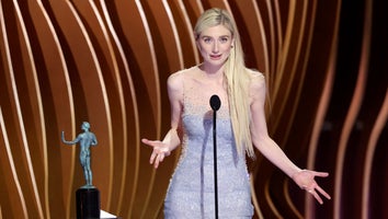 Shocked Elizabeth Debicki Accepts 2024 SAG Award Without Shoes for Princess Diana Role on 'The Crown'