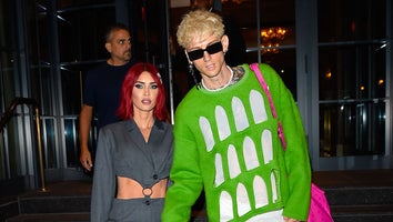 Megan Fox (L) and Machine Gun Kelly are seen in Tribeca on September 06, 2023 in New York City.