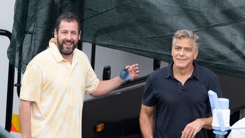 George Clooney spends his birthday playing basketball with costar Adam Sandler