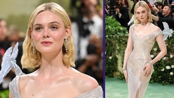 Watch Elle Fanning Walk 2024 Met Gala Carpet in Resin Dress