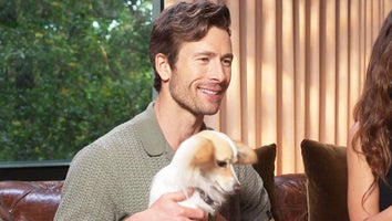 Glen Powell's Dog Brisket Takes Over His 'Hit Man' Interview (Exclusive) 