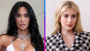 Kim Kardashian and Emma Roberts