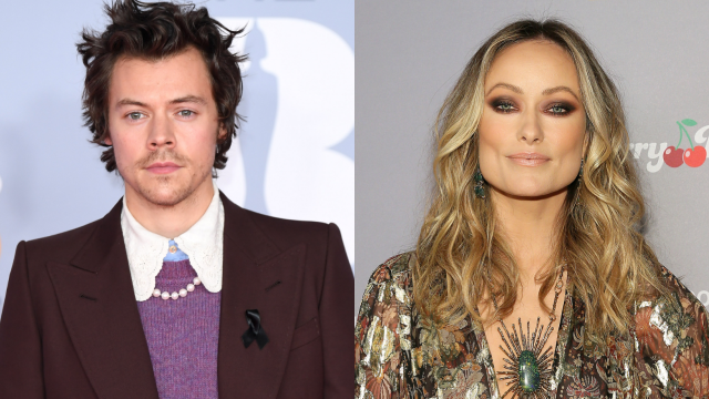 Harry Styles and Olivia Wilde Wear Matching Outfits in Distressed