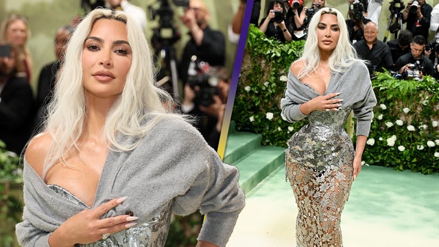 Met Gala 2024:Kim Kardashian Shocks With Silver Cinched Waist 